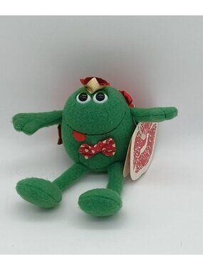 Green Sir Kiss-a-lot Frog Prince Plush w tag, Red Tie Cape, Gold Crown Hallmark